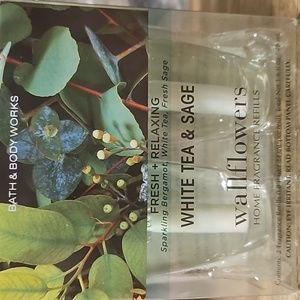 NIB White Sage Bath & Body Works 2 Pack Wallflowers Home Fragrance Refills